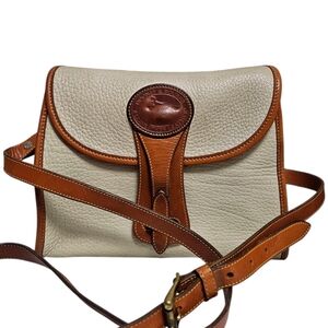 Dooney & Bourke Tan and Cream Leather Crossbody Bag